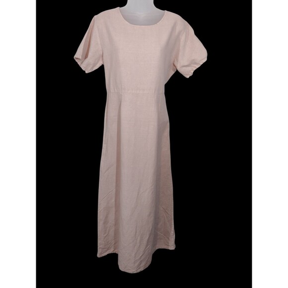 Vintage 90s Cotton Studio Pink Maxi Dress Small Cottagecore Boho - Picture 3 of 9